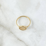 Anillo Corona RX Circulo 1.95gr / T7 3/4 / Circones Blancos Oro Amarillo 18K