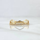 Anillo Tiara en Triangulo 1.8gr / T6 3/4 / Circones Blancos Oro Amarillo 18K