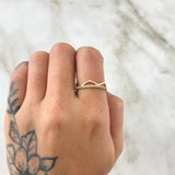 Anillo Tiara en Triangulo 1.8gr / T6 3/4 / Circones Blancos Oro Amarillo 18K