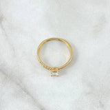 Anillo Solitario Carril Infinito 1.8gr / T6 3/4 / Circones Blancos Oro Amarillo 18K