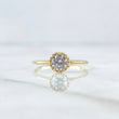 Anillo Solitario Atalaya Circular 1.55gr / T6 3/4 / Circon Blanco Oro Amarillo 18K