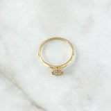 Anillo Solitario Atalaya Circular 1.55gr / T6 3/4 / Circon Blanco Oro Amarillo 18K