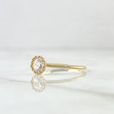 Anillo Solitario Atalaya Circular 1.55gr / T6 3/4 / Circon Blanco Oro Amarillo 18K