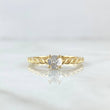 Anillo Solitario Entorchado 2.25gr / T5 1/2 / Circon Blanco Oro Amarillo 18K