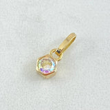 Dije Piedra Exagonal 0.7gr / 1.2cm / Nac.Esp. Oro 18K