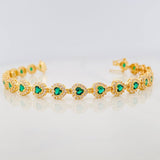 Pulso Tennis Corazon 12.65g / 18.05cm / 6.27mm Oro Amarillo 18K