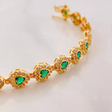 Pulso Tennis Corazon 12.65g / 18.05cm / 6.27mm Oro Amarillo 18K