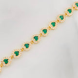 Pulso Tennis Corazon 12.65g / 18.05cm / 6.27mm Oro Amarillo 18K