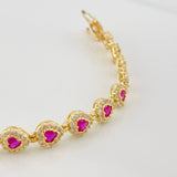 Pulso Tennis Corazon 11.5g / 16.05cm / 6.27mm Oro Amarillo 18K