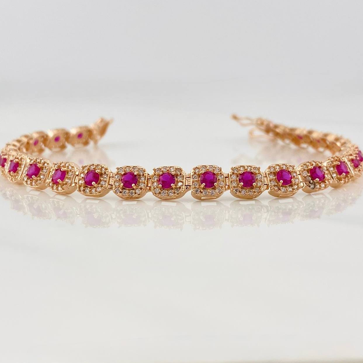 Pulso Halo Tennis 12.95g / 20cm / 6.18mm Oro Rosa 18K