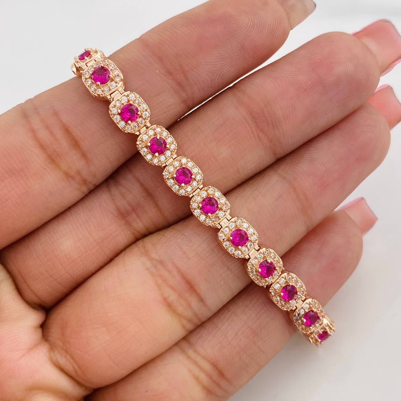 Pulso Halo Tennis 12.95g / 20cm / 6.18mm Oro Rosa 18K