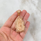 Dije Silueta Virgen Guadalupe 18gr / 6.3cm / Circones Blancos Oro Rosa ©