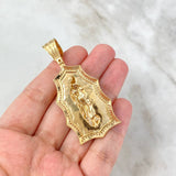 Dije Silueta Virgen Guadalupe 17.5gr / 6.3cm / Circones Blancos Oro Amarillo ©