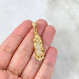 Dije Virgen de Guadalupe 5.3gr / 4cm / Circones Blancos Oro Amarillo ©