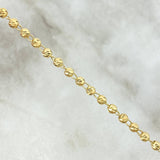 Pulso Estilo Militar 3.35gr / 18cm / 3mm Bolas Diamantadas Oro Amarillo *