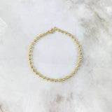 Pulso Estilo Militar 3.35gr / 18cm / 3mm Bolas Diamantadas Oro Amarillo *