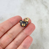 Dije Cabeza De Oso 2.7gr / 2cm / Circones Negros Oro Amarillo *