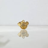 Dije Cabeza De Oso 2.7gr / 2cm / Circones Negros Oro Amarillo *