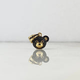 Dije Cabeza De Oso 2.7gr / 2cm / Circones Negros Oro Amarillo *