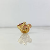 Dije Cabeza De Oso 2.75gr / 2cm / Circones Fucsias Oro Amarillo *