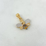 Dije Abeja 1.6gr / 2cm / Circones Blancos Amarillos Oro Amarillo *