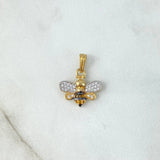 Dije Abeja 1.6gr / 2cm / Circones Blancos Amarillos Oro Amarillo *