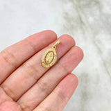 Dije Medalla Virgen de Guadalupe 2gr / 2.5cm / Circones Blancos Oro Amarillo *