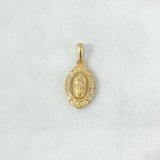 Dije Medalla Virgen de Guadalupe 2gr / 2.5cm / Circones Blancos Oro Amarillo *