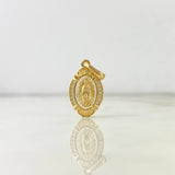 Dije Medalla Virgen de Guadalupe 2gr / 2.5cm / Circones Blancos Oro Amarillo *