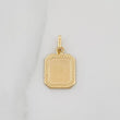Dije Placa Bordeada 0.6 g / 2.1 cm Oro Amarillo 18K