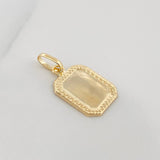Dije Placa Bordeada 0.6 g / 2.1 cm Oro Amarillo 18K