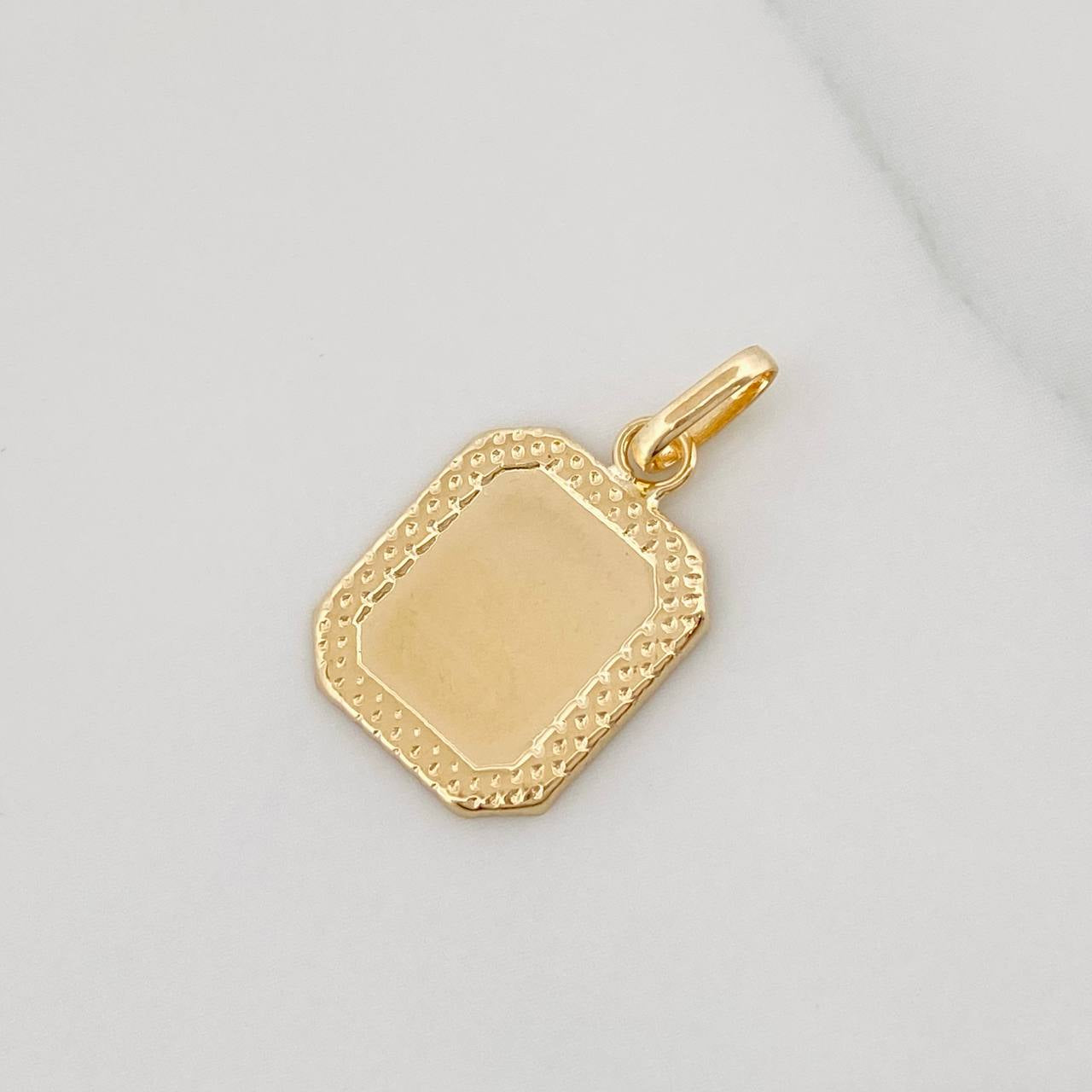 Dije Placa Bordeada 0.6 g / 2.1 cm Oro Amarillo 18K