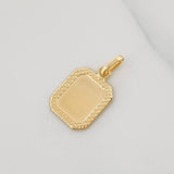 Dije Placa Bordeada 0.6 g / 2.1 cm Oro Amarillo 18K