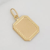 Dije Placa Bordeada 0.7 g / 2.3 cm Oro Amarillo 18K