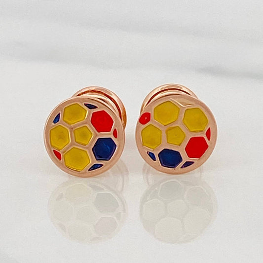 Topos Balón Tricolor 0.7 g / 6.8 mm Oro Rosa 18K