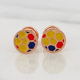 Topos Balón Tricolor 0.7 g / 6.8 mm Oro Rosa 18K