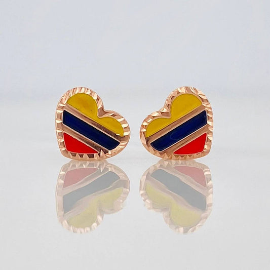Topos Corazon Tricolor 0.75 g / 8 mm Oro Rosa 18K