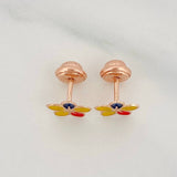 Topos Flor Tricolor 0.65 g / 7.4 mm Oro Rosa 18K