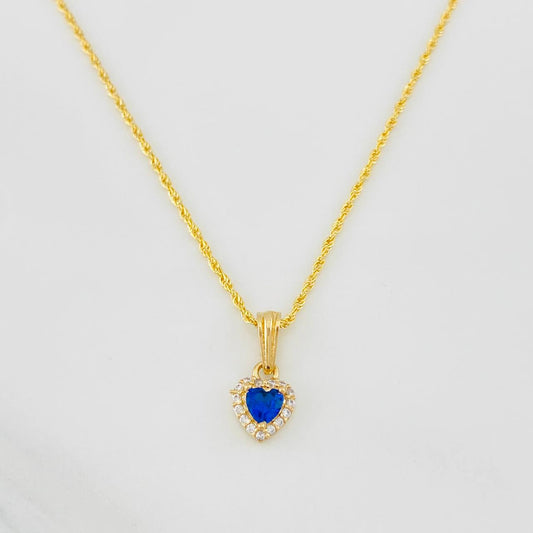 Set Cadena Lazo + Dije Halo Corazon / 1.8g / 45cm Oro Amarillo 18K