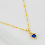 Set Cadena Lazo + Dije Halo Corazon / 1.8g / 45cm Oro Amarillo 18K