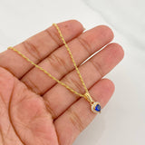 Set Cadena Lazo + Dije Halo Corazon / 1.8g / 45cm Oro Amarillo 18K