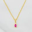Set Cadena Lazo + Dije Halo Lagrima / 1.8g / 50cm Oro Amarillo 18K