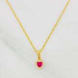 Set Cadena Lazo + Dije Halo Corazon / 1.9g / 50cm Oro Amarillo 18K