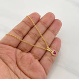 Set Cadena Lazo + Dije Halo Corazon / 1.9g / 50cm Oro Amarillo 18K