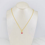 Set Cadena Lazo + Dije Halo Corazon / 1.9g / 50cm Oro Amarillo 18K