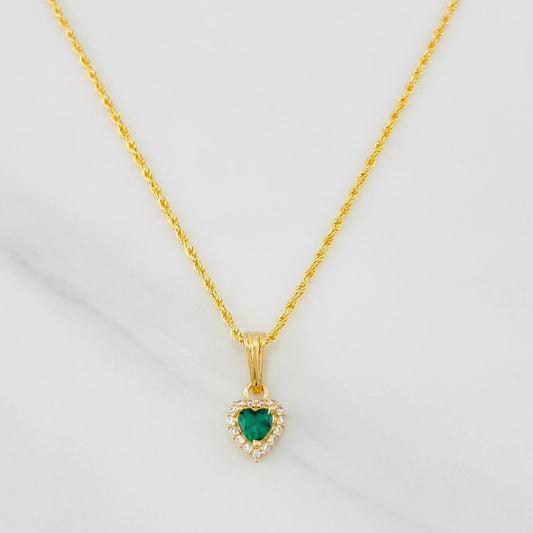 Set Cadena Lazo + Dije Halo Corazon / 1.9g / 50cm Oro Amarillo 18K