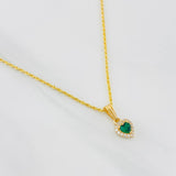 Set Cadena Lazo + Dije Halo Corazon / 1.9g / 50cm Oro Amarillo 18K
