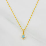 Set Cadena Lazo + Dije Halo Corazon / 1.85g / 45cm Oro Amarillo 18K