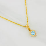 Set Cadena Lazo + Dije Halo Corazon / 1.95g / 50cm Oro Amarillo 18K