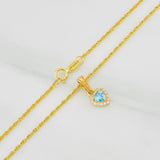 Set Cadena Lazo + Dije Halo Corazon / 1.85g / 45cm Oro Amarillo 18K